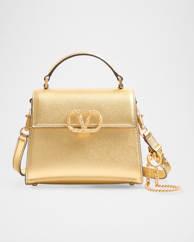 VSLING Mini Metallic Leather Top-Handle Bag